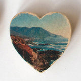 Mini Heart Magnets: Coastal, Succulent, and Nature - Hand-Transferred Photos on Wood, Various Images