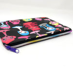 5x8 Zipper Pouch - Retro Punk Heads on Black
