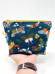 Zipper Pouches - #362 - Butterflies on Dark Teal Blue