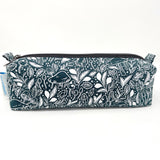 Zipper Pouches - #355 - Forest Mushrooms on Dark Teal Green