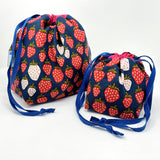 Drawstring Bags - #364 - Sea Creatures on Navy
