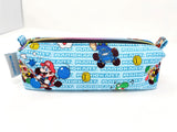 Zipper Pouches - #353 - Mario Cart & Friends on Blue