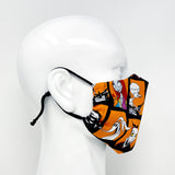 IN STOCK: Cloth Face Mask - #322 - Nightmare Before Christmas Character Blocks on Orange