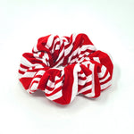 Large Cloth Scrunchie - Red & White Candy Cane Stripe