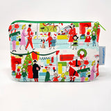 5x8 Zipper Pouch - Vintage Holiday Street Scene