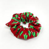 Large Cloth Scrunchie - Modern Trees on Red
