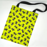 IN STOCK: Halloween Tote Bag - Black Cats on Lime Green