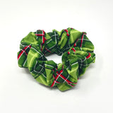Large Cloth Scrunchie - Green and Red Holiday Plaid