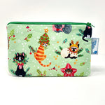 5x8 Zipper Pouch - Grouchy Christmas Cats
