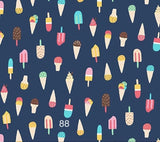Cloth Face Mask - #88 - Ice Cream & Popsicles on Navy