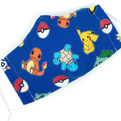 Cloth Face Mask - #188 - Pokemon Toss on Blue