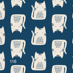 Cloth Face Mask - #116 - White Cats on Blue