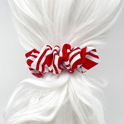 Large Cloth Scrunchie - Red & White Candy Cane Stripe