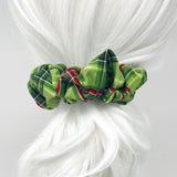 Large Cloth Scrunchie - Green and Red Holiday Plaid