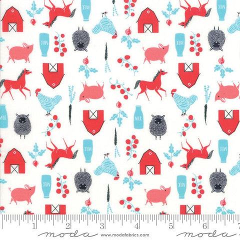Cloth Face Mask - #142 - Farm Animals on White