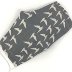 Cloth Face Mask - #141 - Seagulls on Gray