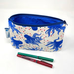 5x8 Zipper Pouch - Octopus with Holiday Lights