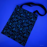 IN STOCK: Halloween Tote Bag - Glow-in-the-Dark Green Skeletons on Black