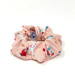 Large Cloth Scrunchie -Elves and Unicorns on Lt Pink