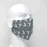 Cloth Face Mask - #141 - Seagulls on Gray