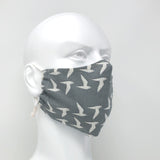 Cloth Face Mask - #141 - Seagulls on Gray