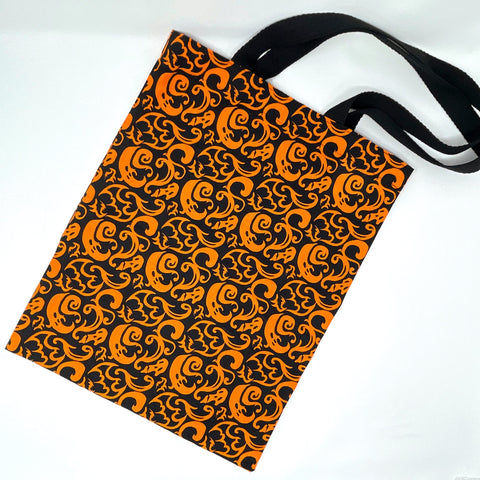 IN STOCK: Halloween Tote Bag - Swirly Ghosts on Black