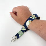 Wristlet Key Fob - Baby Yoda Grogu on Navy