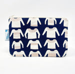 5x8 Zipper Pouch - Sweaters with Copper Metallic on Navy Blue