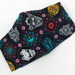 Cloth Face Mask - #149 - Star Wars Sugar Skulls on Black