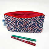 5x8 Zipper Pouch - Candy Canes on Navy Blue