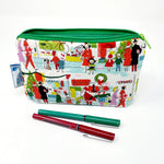 5x8 Zipper Pouch - Vintage Holiday Street Scene