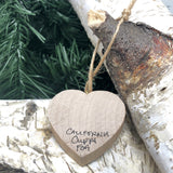 Mini Heart Ornament: California Poppies - Hand-Transferred Photo on Wood