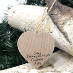Mini Heart Ornament: Painted Ladies - Hand-Transferred Photo on Wood
