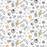 Cloth Face Mask - #147 - Star Wars Doodles on White