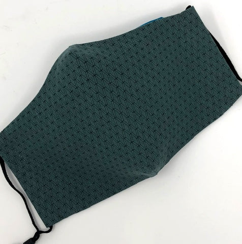 Cloth Face Mask - #112 - Netting Pattern on Dk Green