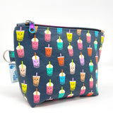 Zipper Pouches - #295 - Happy Boba Tea on Dk Gray
