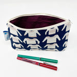 5x8 Zipper Pouch - Sweaters with Copper Metallic on Navy Blue