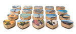 Mini Heart Magnets: Santa Cruz - Hand-Transferred Photos on Wood, Various Images