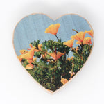 Mini Heart Magnets: Coastal, Succulent, and Nature - Hand-Transferred Photos on Wood, Various Images