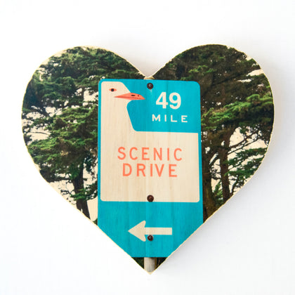 49 Mile Scenic Drive Sign - Heart