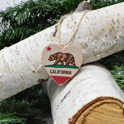 California State Bear Flag ornament - front view