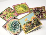 California Succulent and Poppy Foil Greeting Card - Choice of 5 Images or Assortment Pack of 10