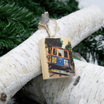 Mini Rectangle Ornament: #16 Cable Car - Hand-Transferred Photo on Wood