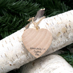 Mini Heart Ornament: Warriors Logo - Hand-Transferred Photo on Wood