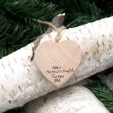 Mini Heart Ornament: Ocean Beach SF Sign - Hand-Transferred Photo on Wood