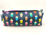 Zipper Pouches - #295 - Happy Boba Tea on Dk Gray