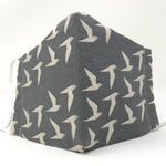 Cloth Face Mask - #141 - Seagulls on Gray