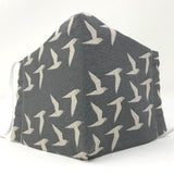 Cloth Face Mask - #141 - Seagulls on Gray