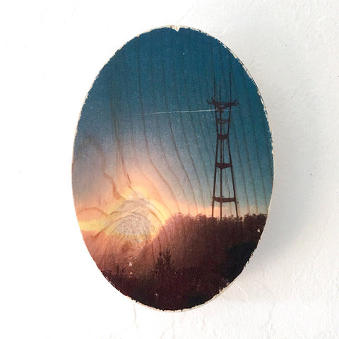 Sunset Sutro Tower - Oval