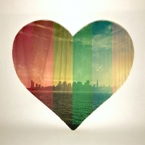 Rainbow Pride: Sunset SF Skyline - Heart